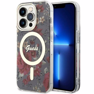 Guess GUHMP14LHCFWSA iPhone 14 Pro 6.1" zaļš/zaļš cietais apvalks Ziedu MagSafe