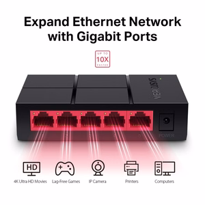 Mercusys 5 portu 10/100/1 000 Mbps galddatora komutators