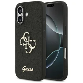 Guess Fixed Glitter Big 4G viedtālruņa apvalks iPhone 17 - melns