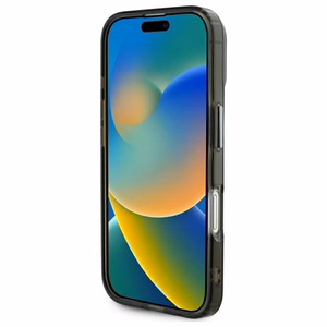 Karl Lagerfeld IML Metal Choupette Head Magnētiskais viedtālruņa apvalks iPhone 16 - melns