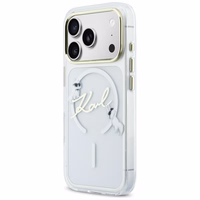Karl Lagerfeld IML Choupettes Karl Script Logo MagSafe Maciņš for iPhone 17 Pro Max - Clear