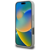 Karl Lagerfeld Grained Pattern & Logo MagSafe Maciņš for iPhone 16 Pro - pelēks