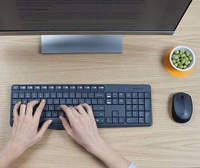 Logitech MK235 keyboard Mouse included USB QWERTY US International pelēks