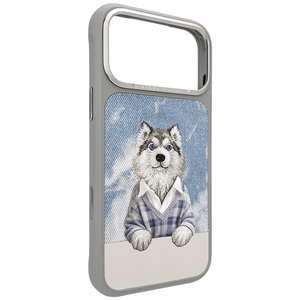 Nimmy Gentle Pets Series Dog MagSafe maciņš iPhone 17 Pro Max pelēks