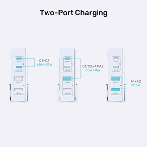 GaN tīkla lādētājs - Unitek P1229ABK01-EU | 100W 2x USB-C 2x USB-A