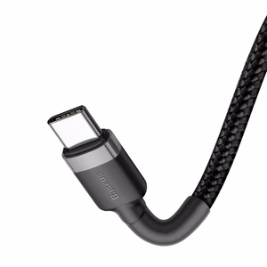 Baseus CATKLF-HG1 USB-C - USB-C PD QC kabelis 60W 3A 480Mb/s 2m - melns un pelēks