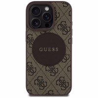 Guess 4G Circle Classic Logo Magnētiskais viedtālruņa apvalks iPhone 16 Pro Max - brūns
