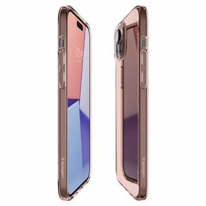 Spigen Crystal Flex viedtālruņa apvalks iPhone 15 Plus - rozā/caurspīdīgs