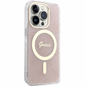 Guess IML 4G Magnētiskais apvalks iPhone 15 Pro - rozā