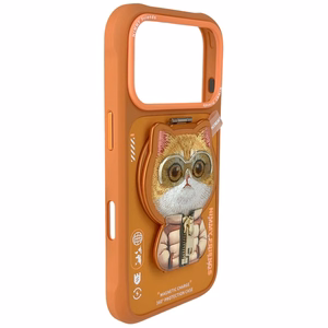 Чехол Nimmy Cool&Cute 2.0 Cat для iPhone 17 Pro с магнитным держателем - оранжевый