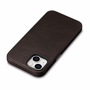 iCarer Oil Wax Premium ādas apvalks iPhone 14 Plus Magnētiskais ādas apvalks ar MagSafe Brūns (WMI14220703-BN)