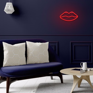 Neon LED Light LIPS sarkans Bat + USB FLNE08 Forever Light