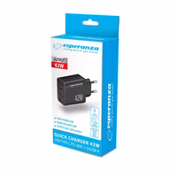 Esperanza EZC106K mains charger 42W melns
