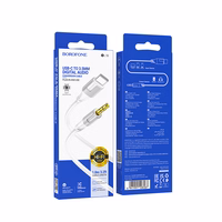 Borofone kabelis AUX BL19 Creator - jack 3,5mm uz Type C - 1 metrs balts
