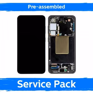 LCD displejs saderīgs ar Samsung S921 S24 ar rāmi / Marble Grey / (Iepriekš salikts Service Pack)