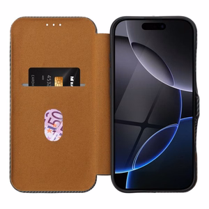FOLIO sānu magnētiskais grāmatas tipa viedtālruņa apvalks, paredzēts IPHONE 16 PLUS, melns