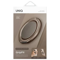 Uniq Gripfit 360 magnētiskais turētājs ar statīvu – pelēks / krama pelēks