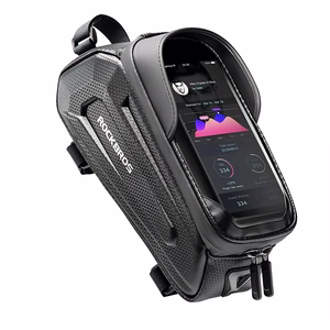 Rockbros B68-1 pie rāmja stiprināma velosipēda soma ar tālruņa kabatu, 1.7L - melna