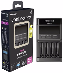 Panasonic Eneloop BQ-CC65E / 5206500 – viedais 1–4 AA/AAA akumulatoru lādētājs ar LCD ekrānu un USB izeju