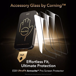 ESR UltraFit Armorite Pro rūdīts stikls iPhone 16 Pro / 17 - caurspīdīgs