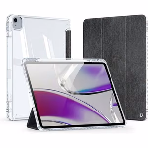 DUX DUCIS planšetdatora maciņš (m) UNID saliekams ar zīmuli uzglabāšanas vietu iPad Air 13 (2024) / iPad Pro 12.9 (2018/2020/2021/2022) melns