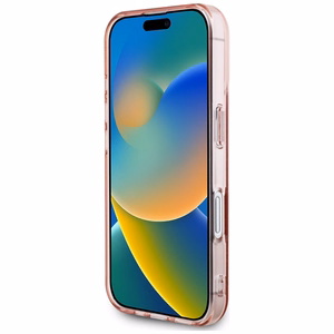 Karl Lagerfeld IML Rhinestones Logo viedtālruņa apvalks iPhone 16 - rozā