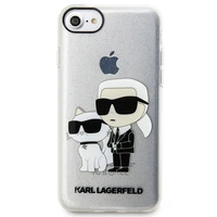 Karl Lagerfeld KLHCI8HNKCTGT iPhone 7/8/ SE 2020 / SE 2022 caurspīdīgs cietais apvalks Gliter Karl&Choupette