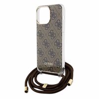 Guess Crossbody Cord 4G Print viedtālruņa apvalks iPhone 15 Pro Max - brūns