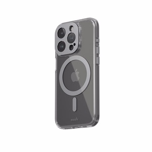 Moshi iGlaze MagSafe vāciņš ierīcei iPhone 15 Pro, caurspīdīgs ar “Meteorite Gray” krāsas detaļām
