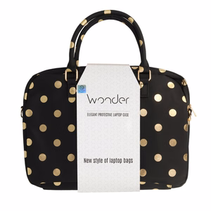 Wonder portfelis klēpjdatoram 15-16 collas zelta punktots