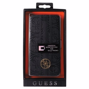 Guess 4G Heritage Book universāls L 4.6" - 5.2" maciņš melns