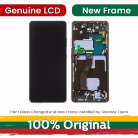 LCD Displejs Saderīgs ar Samsung G998 S21 Ultra ar Frame / Phantom Sudrabs / (Renewed: Telemax)