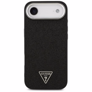 Guess Mirdzošs Trīsstūra Logotips Magnētiskais viedtālruņa apvalks iPhone 17 Air - melns