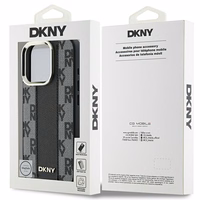 DKNY Rūtainais raksts magnētiskais iPhone 16 Pro viedtālruņa apvalks - melns