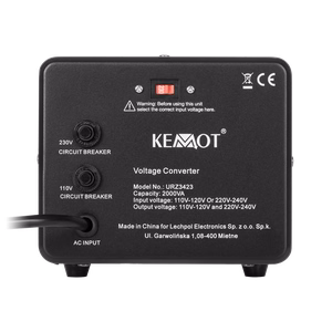 KEMOT sprieguma pārveidotājs, 1600 W/2000 VA