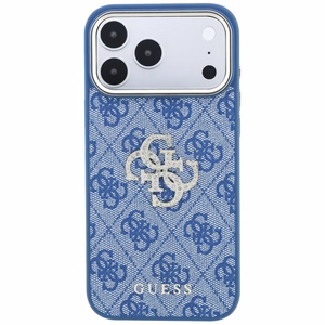 Guess 4G & Big Strass Logo maciņš iPhone 18 Pro / 17 Pro, zils