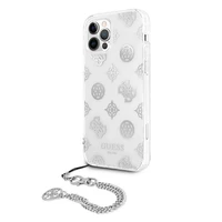 Guess GUHCP12LKSPESI iPhone 12 Pro Max 6.7" sudraba/sudraba cietais apvalks Peonijas ķēde kolekcija