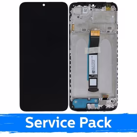 LCD Displejs Saderīgs ar Xiaomi Redmi 10C / Poco C40 Melns Ar Frame (Service Pack)