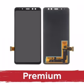LCD Displejs Saderīgs ar Samsung A530 A8 2018 Melns OEM