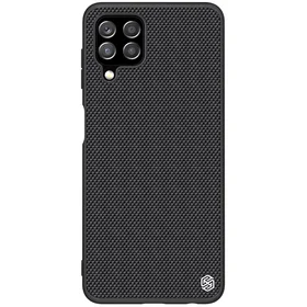 Nillkin Textured Case izturīgs pastiprināts viedtālruņa apvalks ar gēla rāmi un neilona aizmuguri Samsung Galaxy A22 4G melns