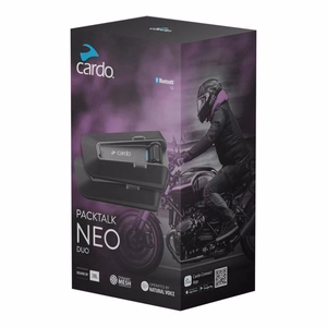 Cardo Packtalk Neo Duo motocikla interkoms 2 kanāli 1600 m melns