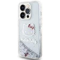 Hello Kitty šķidro spīdumu piekariņi Kitty Head viedtālruņa apvalks iPhone 14 Pro - sudrabains