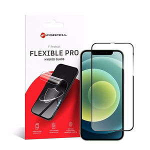 Гибридное стекло для iPhone 12 / 12 Pro Forcell Flexible 5D чёрный