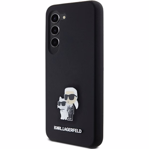 Силиконовый чехол Karl Lagerfeld Karl&Choupette Metal Pin для Samsung Galaxy S24 - чёрный