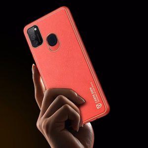 Dux Ducis Yolo elegantais vāciņš no mīksta TPU un PU ādas Samsung Galaxy M30s sarkans