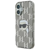 Karl Lagerfeld IML Karl Head Electroplated viedtālruņa apvalks iPhone 16 - melns