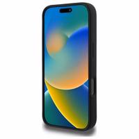 Karl Lagerfeld silikona magnētiskais viedtālruņa apvalks iPhone 16 Pro Max ar galvu attēliem - melns