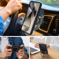 Tech-Protect Liquid Silicone magnētiskais viedtālruņa apvalks Samsung Galaxy S25 Edge - melns