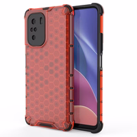 Honeycomb apvalks bruņu apvalks ar TPU buferi Xiaomi Redmi K40 Pro+ / K40 Pro / K40 / Poco F3 sarkans