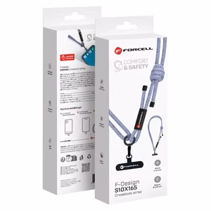 FORCELL F-DESIGN S10X165 šķērsvirziena telefona siksniņa ar regulējamu garumu (maks. 82,5cm cilpā) pelēka violeta